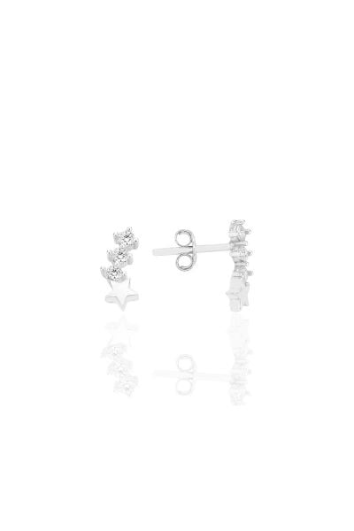 Gümüş rodyumlu zirkon taşlı kuyruklu yıldız küpe SGTL12551RODAJ