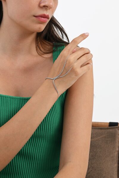 Gümüş rodyumlu zirkon taşlı su yolu modeli şahmeran SGTL13038RODAJ