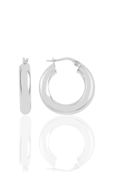 Gümüş  5 mm kalınlığında 25 mm büyüklüğünde kalın gümüş halka küpe SGTL10936RODAJ