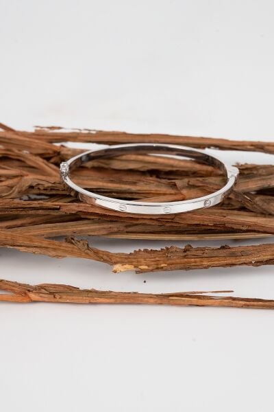 925 ayar Gümüş çivi deseni bilezik SGTL13039RODAJ