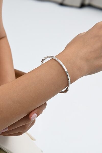 925 ayar Gümüş çivi deseni bilezik SGTL13039RODAJ