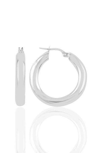 Gümüş  5 mm kalınlığında 29 mm büyüklüğünde kalın gümüş halka küpe SGTL10937RODAJ