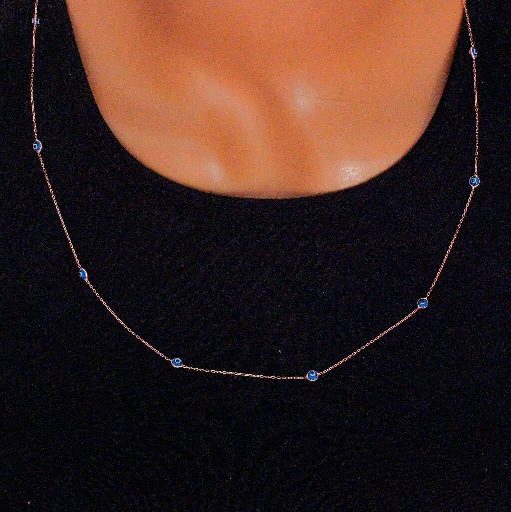 uzun zincirli nazargöz boncuklu kolye SGTL4531