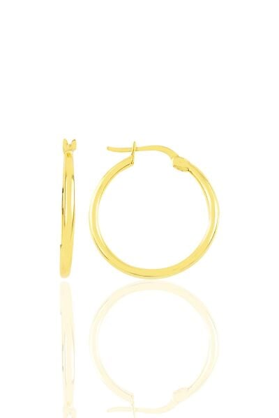 Gümüş altın yaldızlı 23 mm şarnel halka küpe SGTL10938GOLD