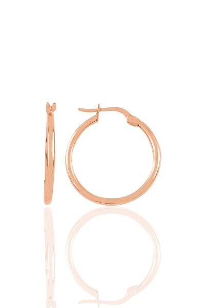 Gümüş rose 23 mm şarnel halka küpe SGTL10938ROSE