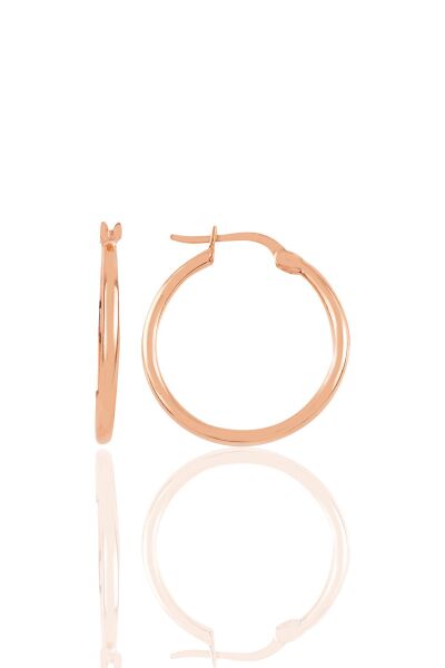 Gümüş rose 23 mm şarnel halka küpe SGTL10938ROSE