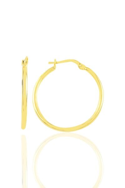 Gümüş altın yaldızlı 29 mm şarnel halka küpe SGTL10939GOLD