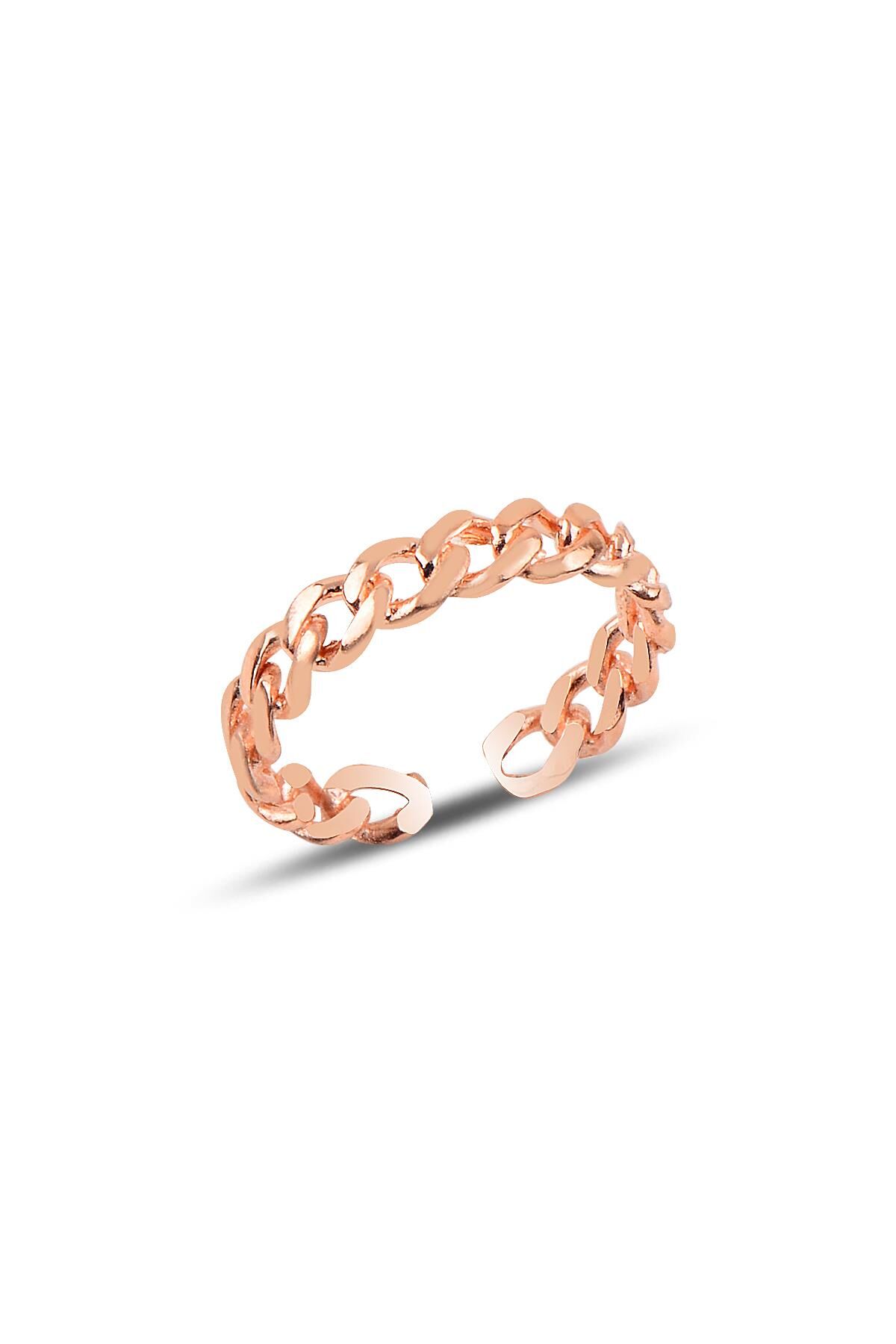 Gümüş ayarlamalı rose zincir modeli yüzük SGTL9959ROSE