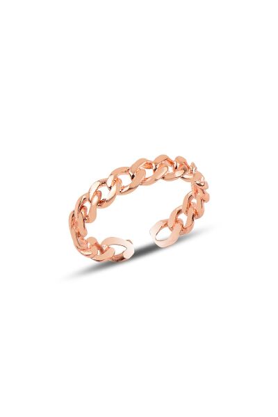 Gümüş ayarlamalı rose zincir modeli yüzük SGTL9959ROSE
