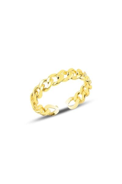 Gümüş ayarlamalı altın rengi zincir modeli yüzük SGTL9959GOLD