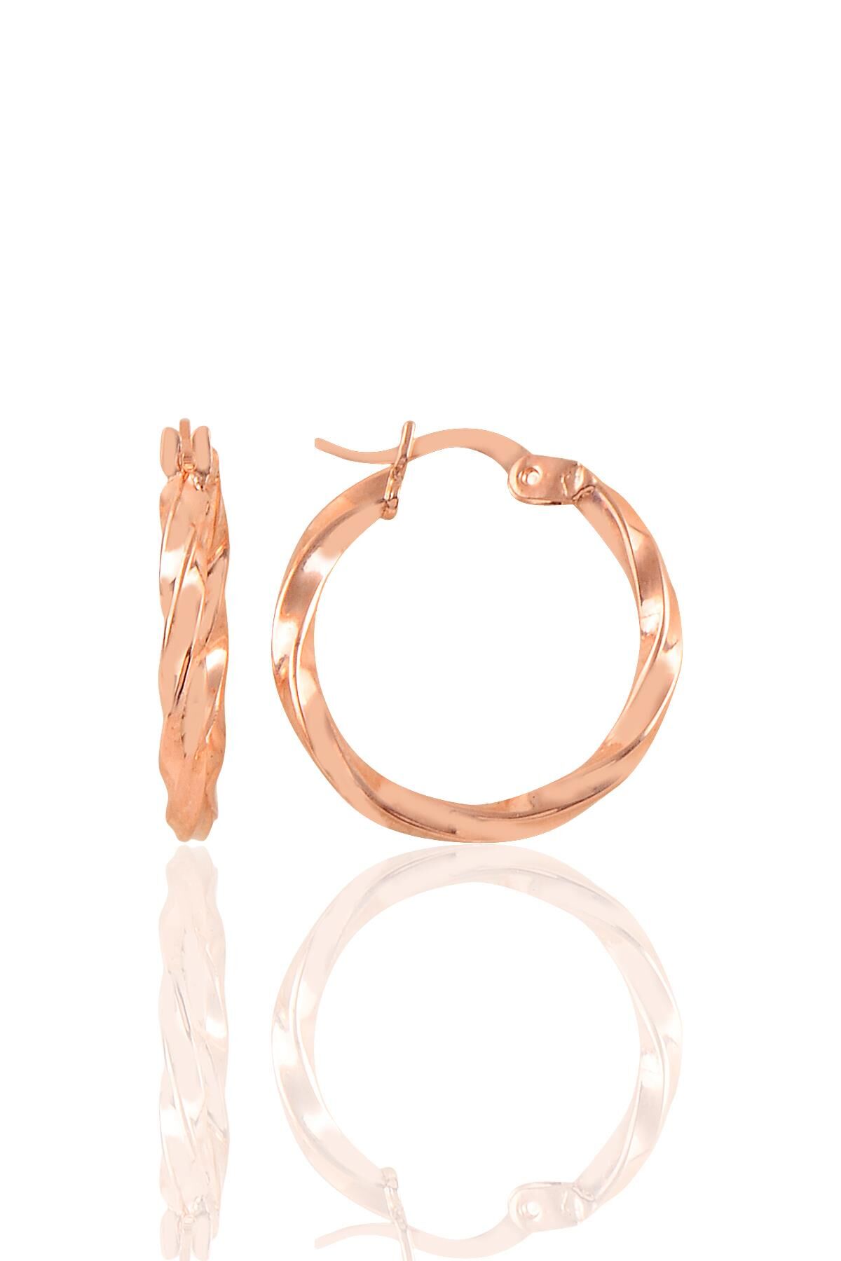 Gümüş rose şarnel burgu küpe  SGTL11149ROSE