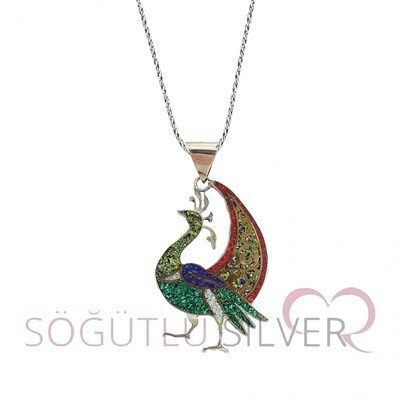 mozaik dev tavuzkuşu kolye kolye4729