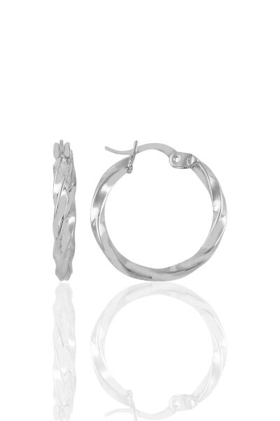 Gümüş  şarnel burgu küpe  SGTL11149RODAJ