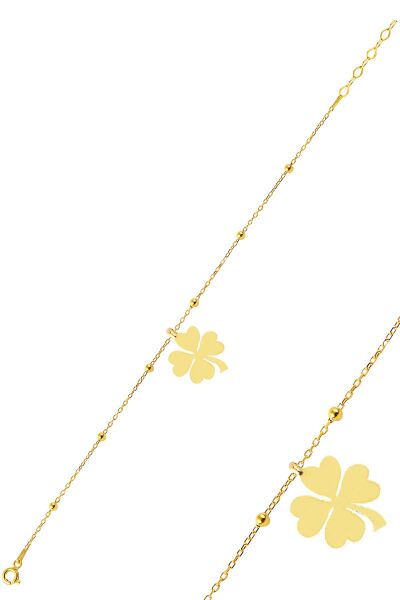 Gümüş altın yaldızlı yonca  top top bileklik SGTL12275GOLD