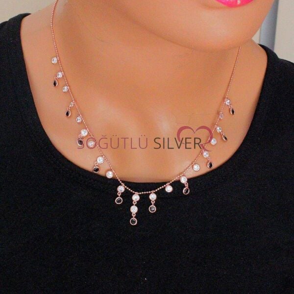 zirkon ve onix taşlı kolye SGTL4542