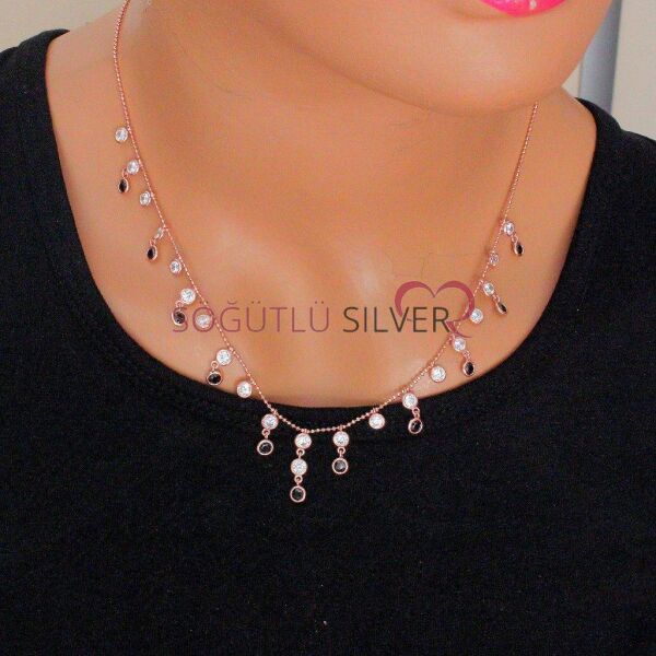 zirkon ve onix taşlı kolye SGTL4542