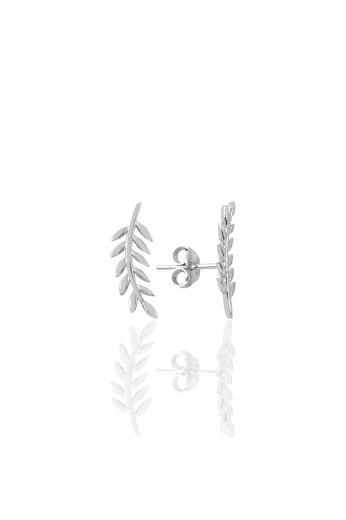 Gümüş yaprak modeli küpe SGTL9435