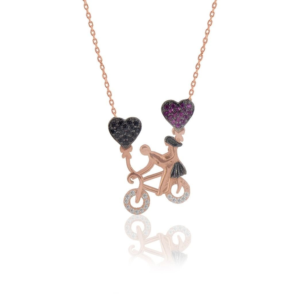 bisikletli aşıklar kolyesi SGTL3574