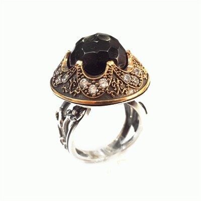 onix taşlı otantik yüzük yüzük8149