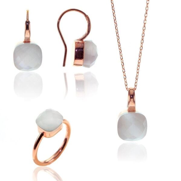 Kedi gözü taşlı üçlü set SGTL8036