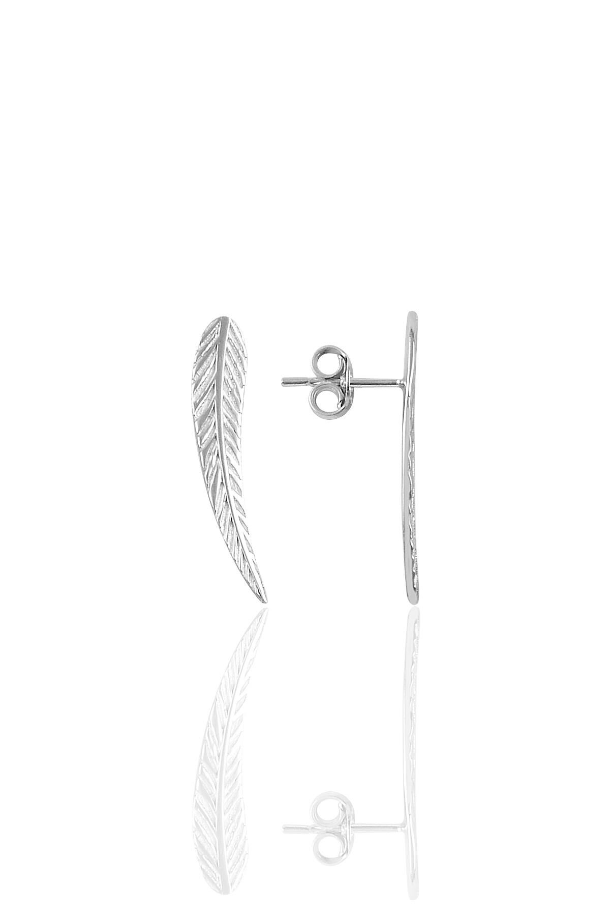 Gümüş tüy modeli gümüş küpe SGTL9441