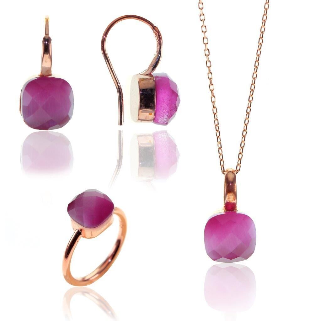 Kedi gözü taşlı üçlü set SGTL8038