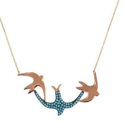 nano turkuaz taşlı martı kolye kolye5157