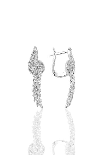 Gümüş rodyumlu  pırlanta modeli beyaz altın görünümlü kolye küpe ve yüzük seti SGTL10941