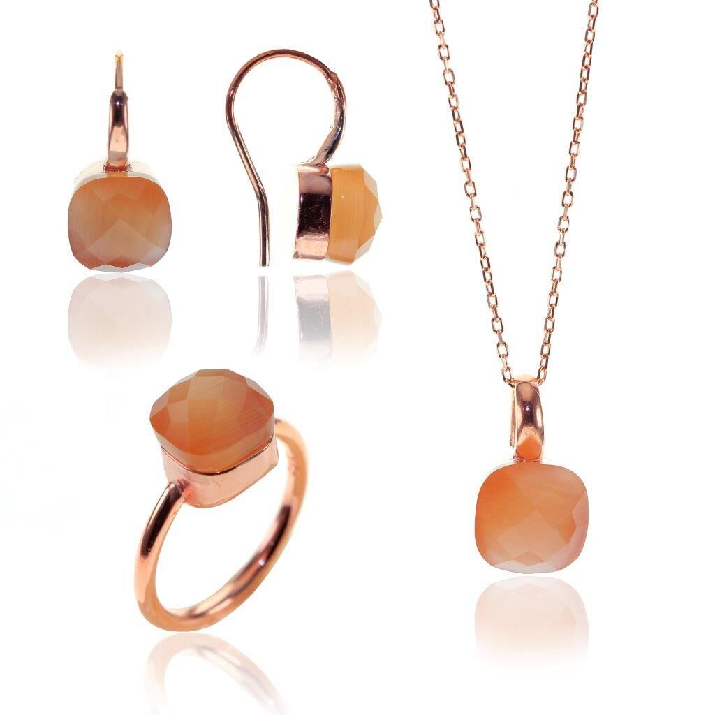 Kedi gözü taşlı üçlü set SGTL8041