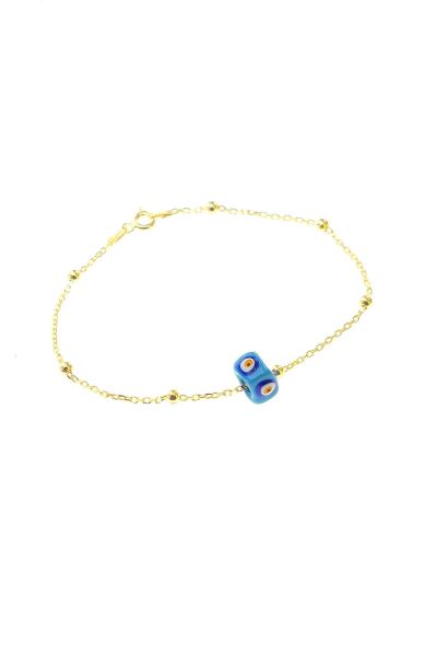 Gümüş mineli turkuaz taşlı top top bileklik SGTL8519-SARI