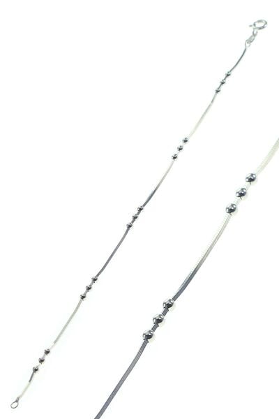 Gümüş yılan modeli top top bileklik SGTL8631