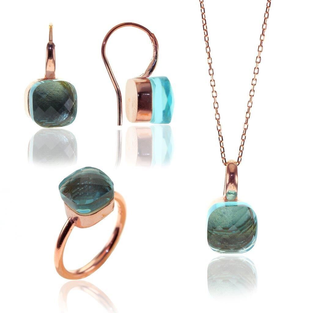 Kedi gözü taşlı üçlü set SGTL8043