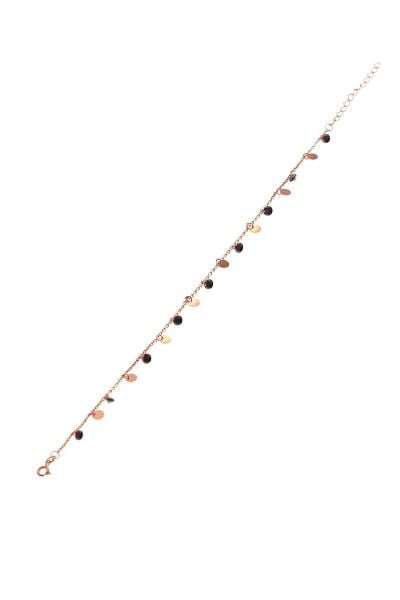 Gümüş pullu ve onix taşlı halhal  SGTL8634