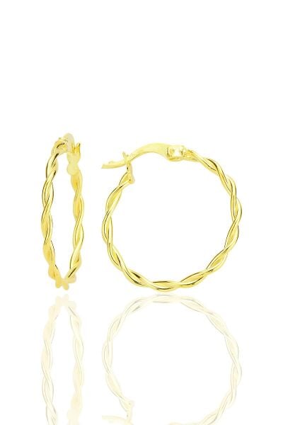 Gümüş altın yaldızlı çift burma halka küpe SGTL12545GOLD