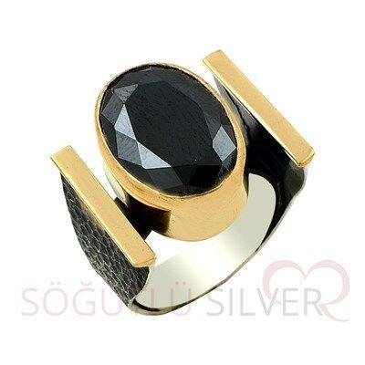 onix taşlı otantik yüzük yüzük8398