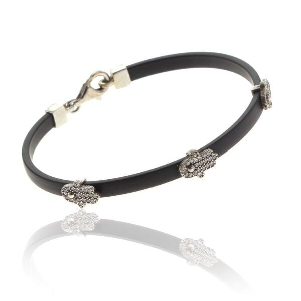 Zirkon taşlı Fatma ana eli Kauçuk Bileklik SGTL6607