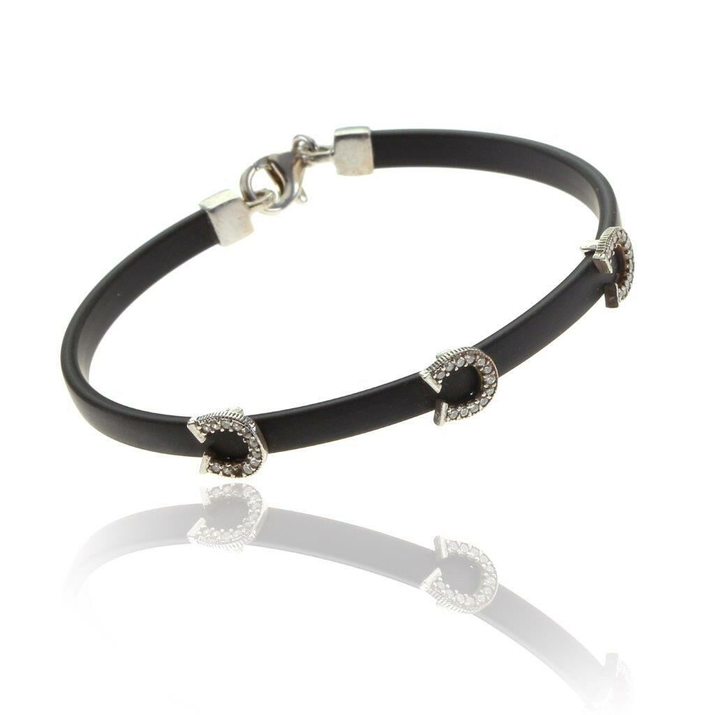 Zirkon Taşlı Nal Kauçuk Bileklik SGTL6609