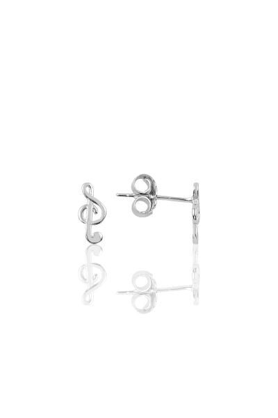 Gümüş mini nota işareti küpe SGTL9973