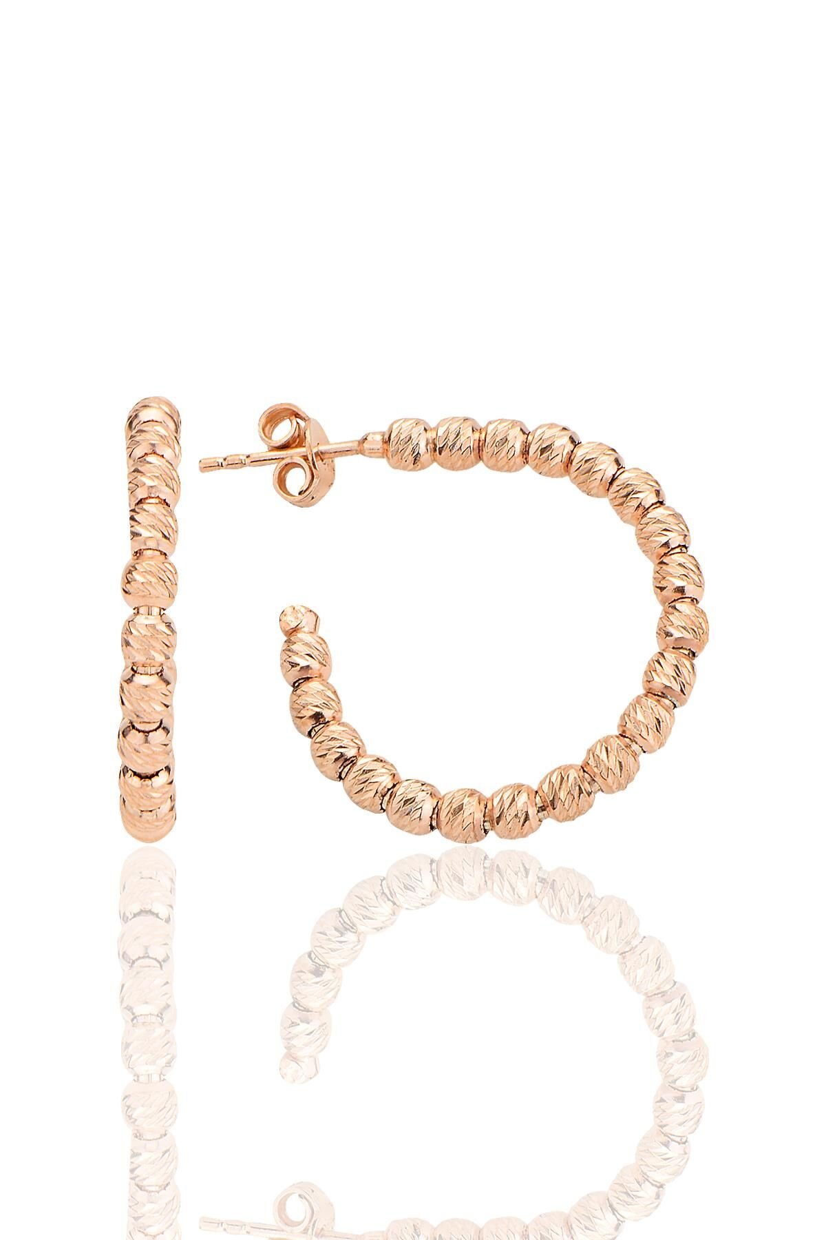 Gümüş rose dorica toplu halka küpe SGTL12548ROSE