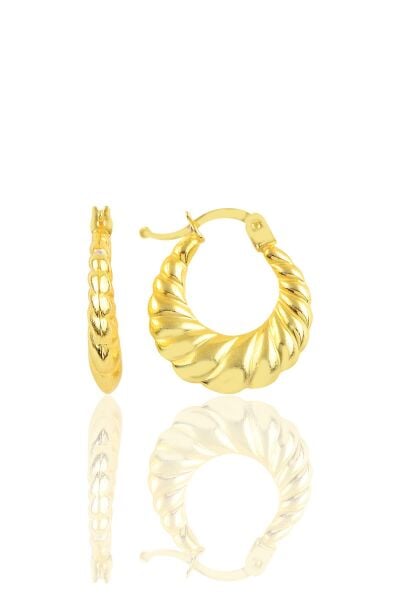 Gümüş altın yaldızlı gümüş şarnel küpe  SGTL10703GOLD