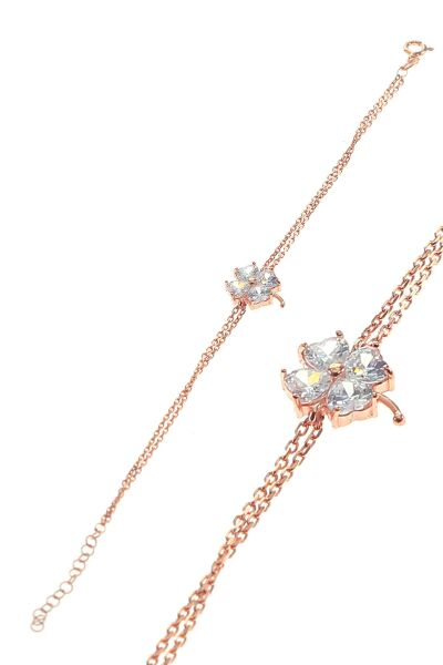 Gümüş zirkon taşlı yonca billeklik SGTL8644
