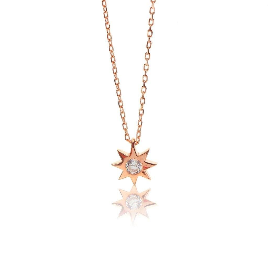 Mini pırlanta modeli kutup yıldızı kolye SGTL7875