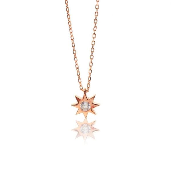 Mini pırlanta modeli kutup yıldızı kolye SGTL7875