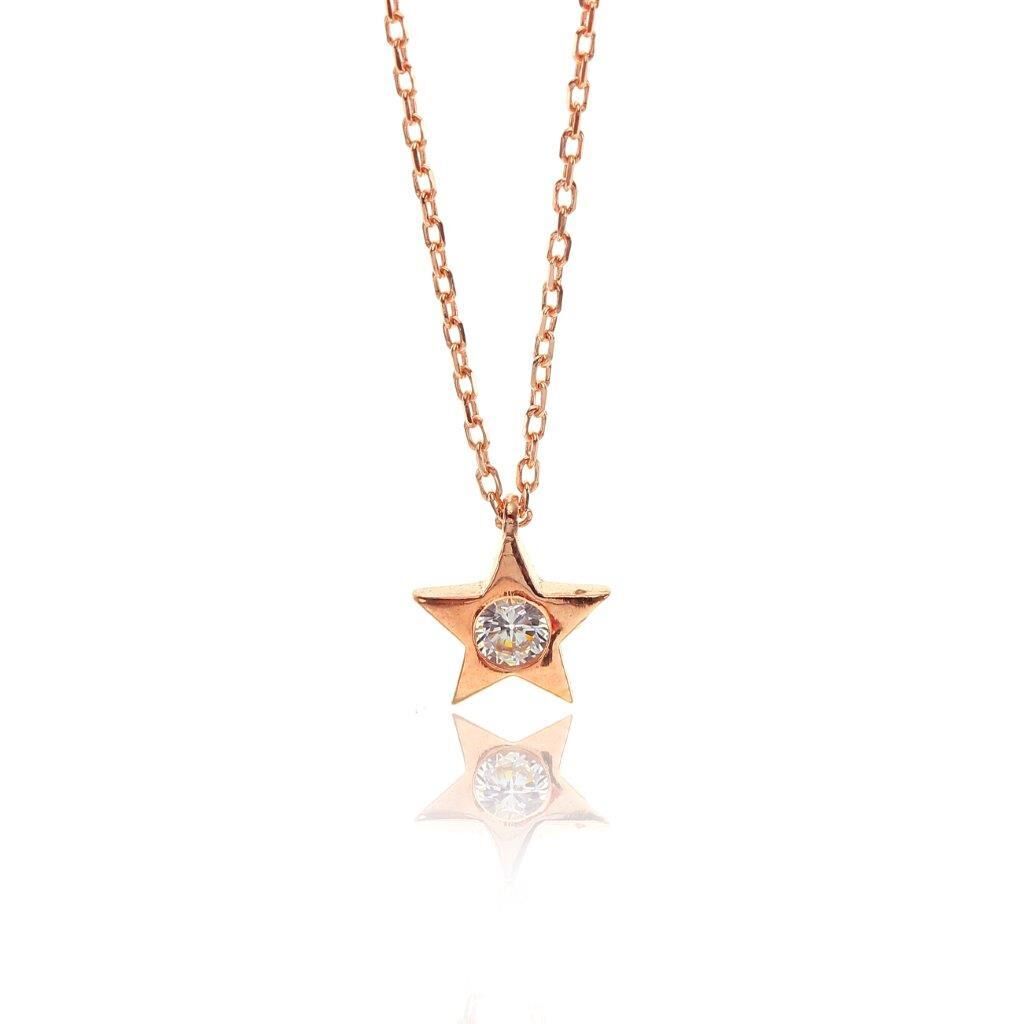 Mini pırlanta modeli yıldız kolye SGTL7876