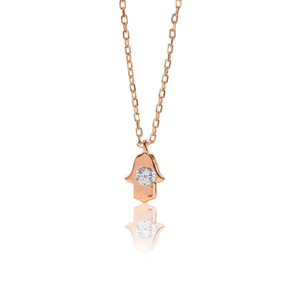 Mini pırlanta modeli fatma ana eli kolye SGTL7878