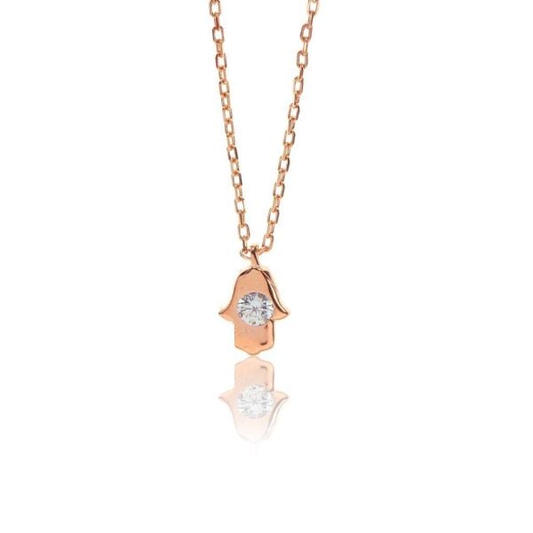 Mini pırlanta modeli fatma ana eli kolye SGTL7878