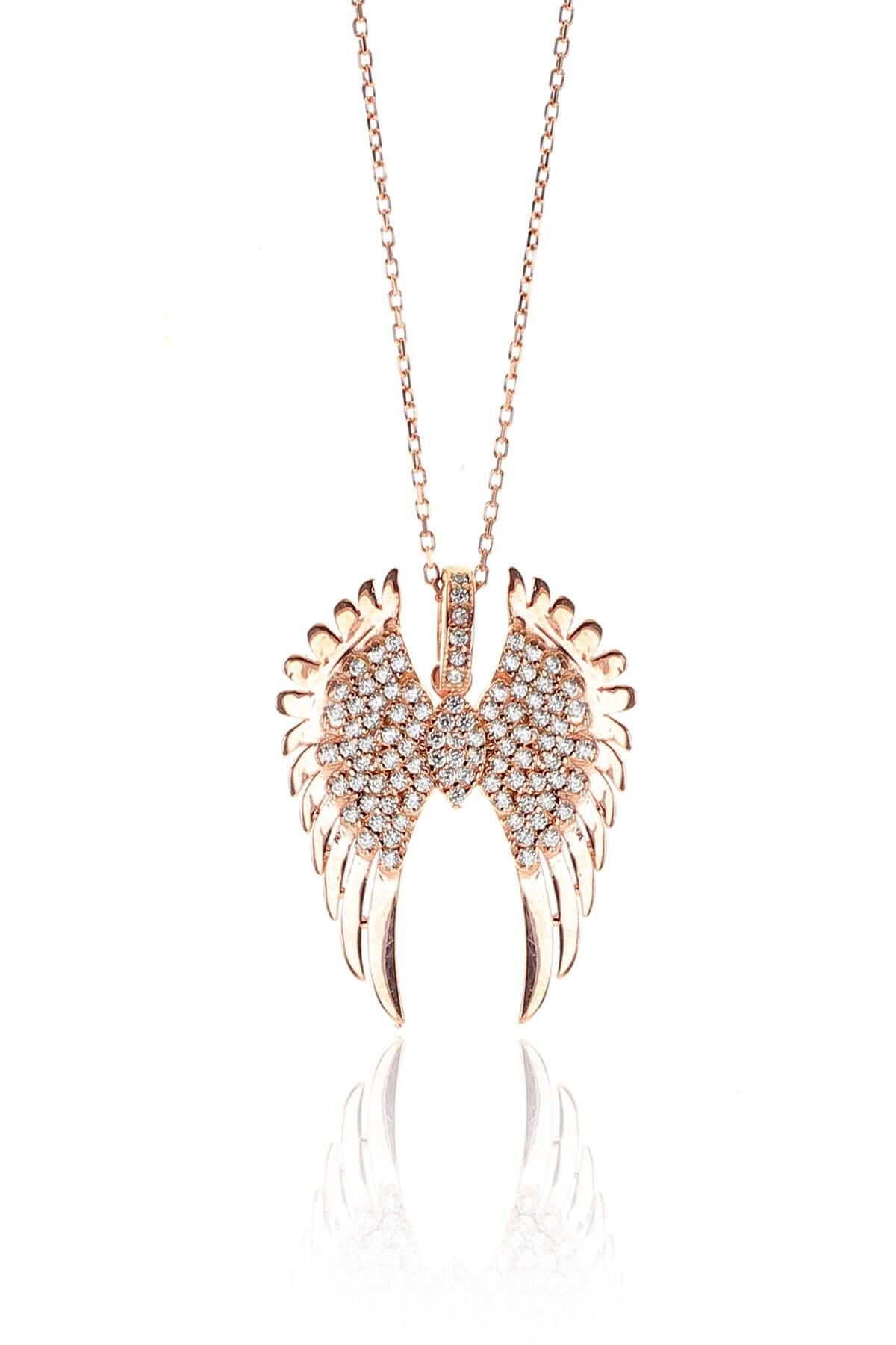 Gümüş rose kanat kolye SGTL9302