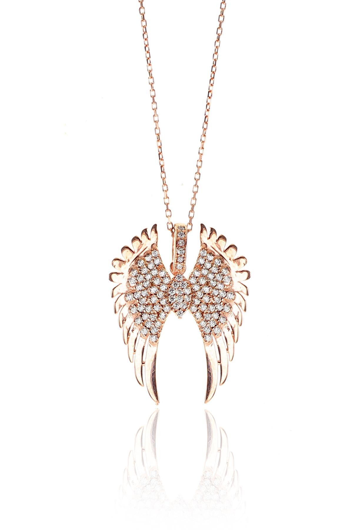 Gümüş rose kanat kolye SGTL9302