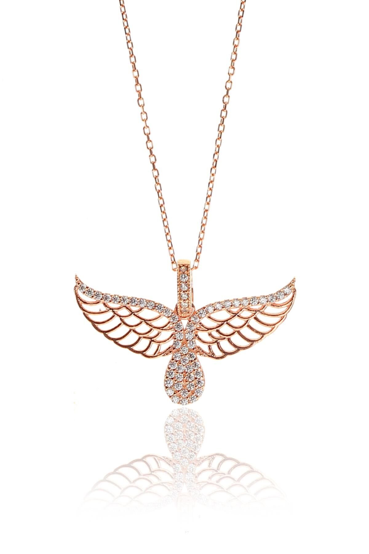 Gümüş rose kanat kolye SGTL9303