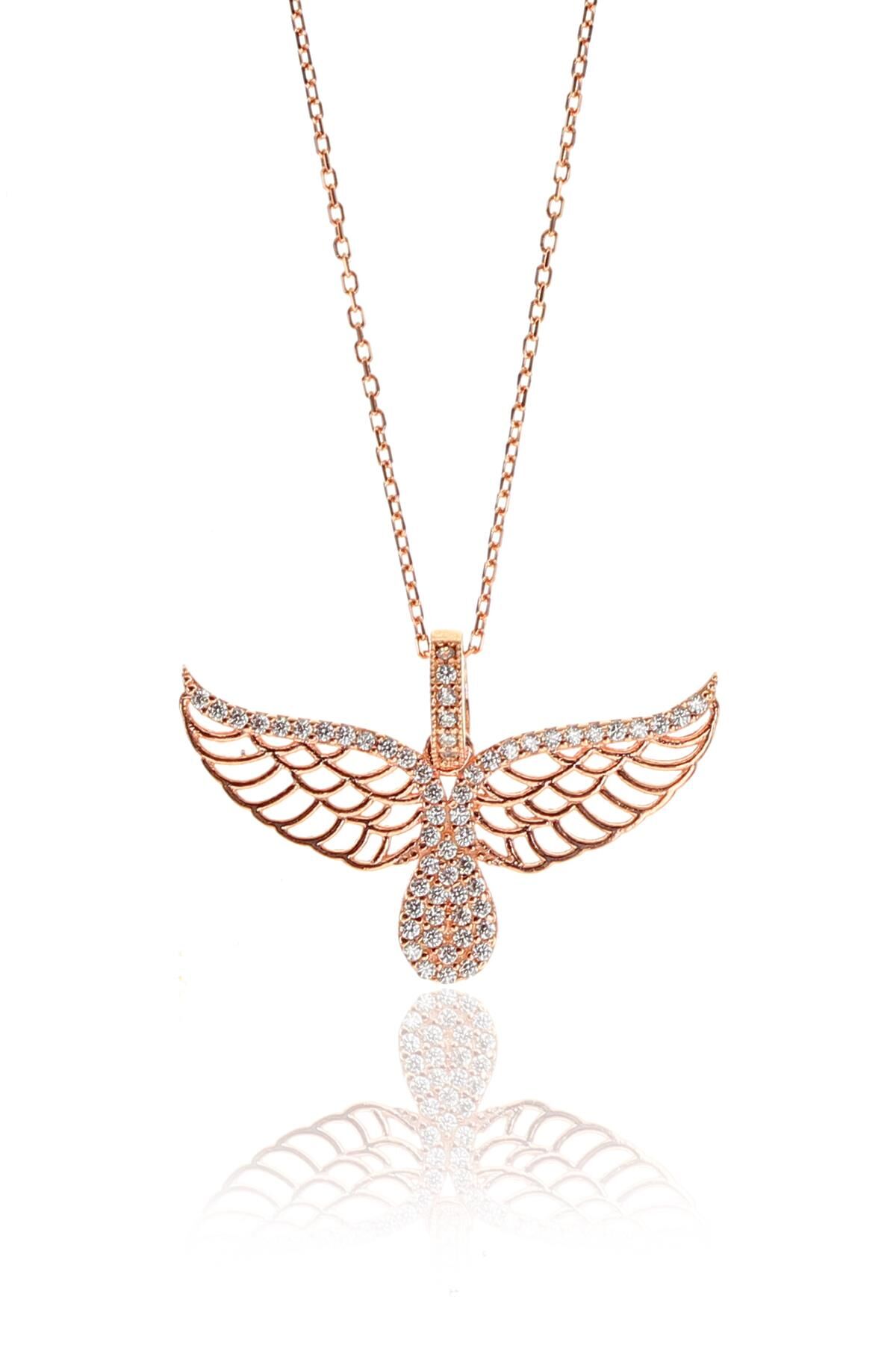 Gümüş rose kanat kolye SGTL9303